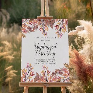 Autumn Dream Unplugged Wedding Ceremony Sign