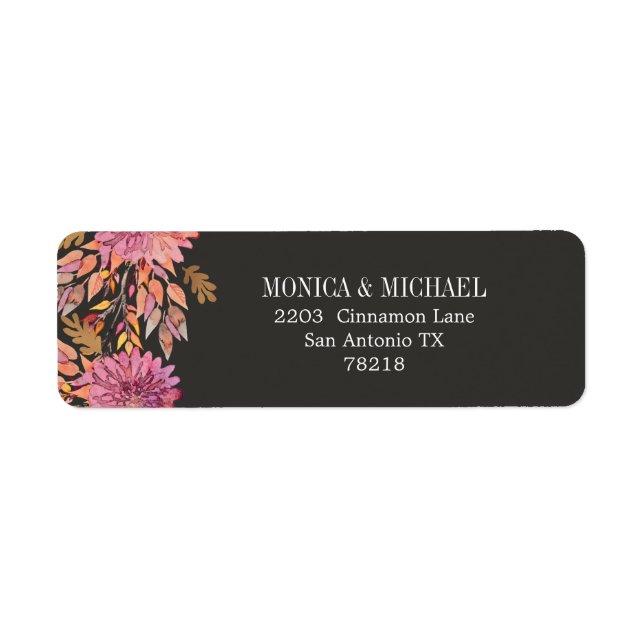 Autumn Dream | Wedding Floral Return Address Label (Front)
