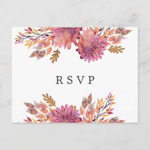 Autumn Dream   Wedding  RSVP  MEAL CHOICE Invitation Postcard