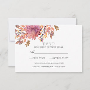 Autumn Dream Wedding RSVP meal selection Card