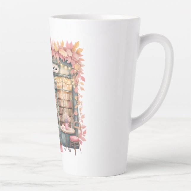Autumn Dreams Café Tasses — Cozy Floral Bookshop  Latte Mug (Right)