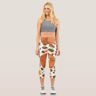 Autumn Dreams: Watercolor Squirrel Haven Capri Leggings