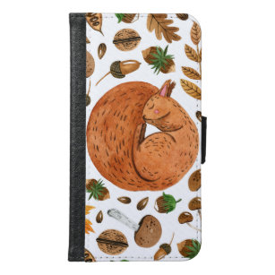 Autumn Dreams: Watercolor Squirrel Haven Samsung Galaxy S6 Wallet Case