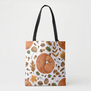 Autumn Dreams: Watercolor Squirrel Haven Tote Bag