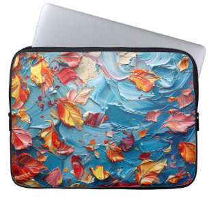 Autumn Drift – Abstract Falling Leaves Art Laptop Sleeve