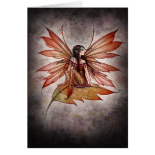 Autumn Drifting Gothic Fairy Fantasy Art Card