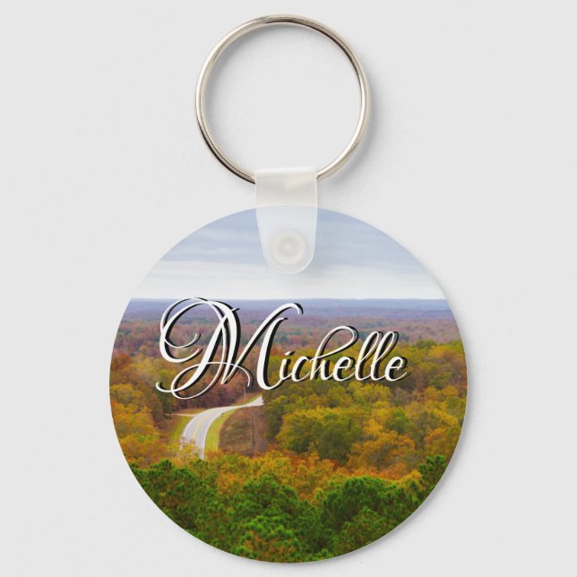 Autumn Drive Pano Keychain (Front)
