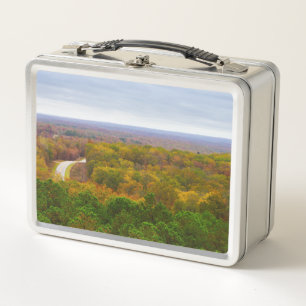 Autumn Drive Pano Metal Lunch Box