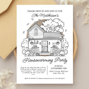 Autumn Drop In Housewarming Party Invitation
