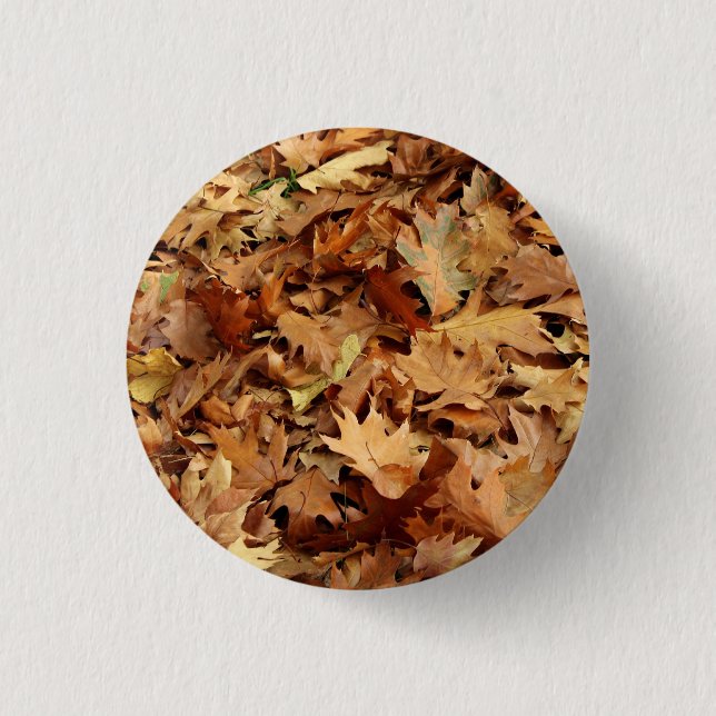 autumn, dry leaves 3 cm round badge (Front)