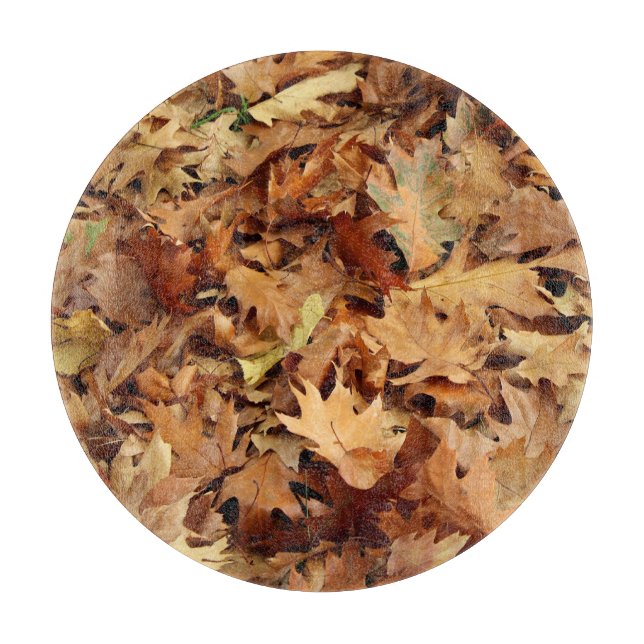 autumn, dry leaves cutting board (Front)
