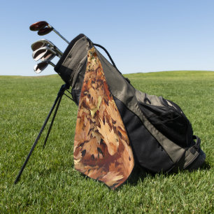 autumn, dry leaves golf towel