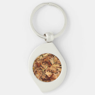 autumn, dry leaves key ring
