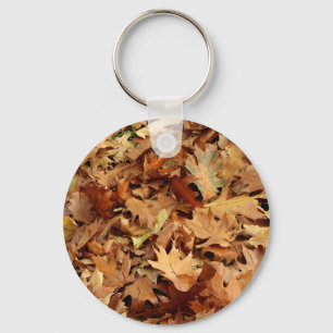autumn, dry leaves key ring