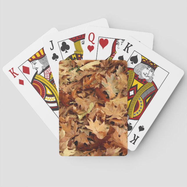 autumn, dry leaves playing cards (Back)