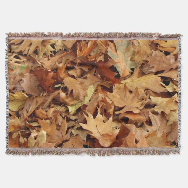 autumn, dry leaves throw blanket (Front)