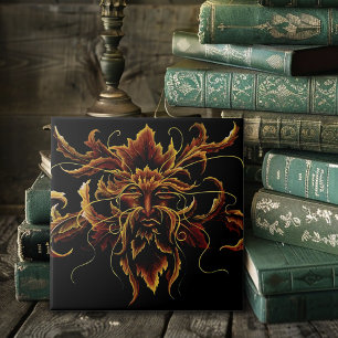 Autumn Dryad Celtic Fantasy Ceramic Tile