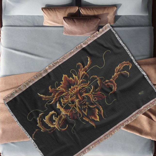 Autumn Dryad Celtic Fantasy Throw Blanket (Creator Uploaded)
