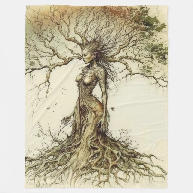 Autumn Dryad - Tranquillity Fleece Blanket (Front)