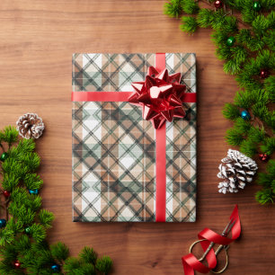 Autumn Earth Plaid Wrapping Paper
