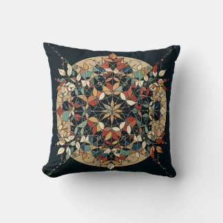 Autumn Earth Tones Geometric Throw Pillow