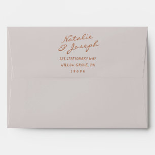 Autumn Earthy Hand Written Whimsical Retro Wedding Envelope