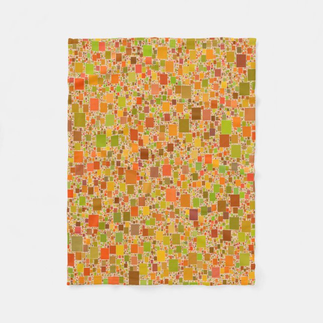 Autumn Echo Tiled Artwork Design Fleece Blanket (Front)
