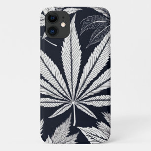 Autumn Elegance: Black and Maple Leaf Fashion" iPhone 11 Case