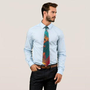 Autumn Elegance Fall Vibrant Leaves Tie
