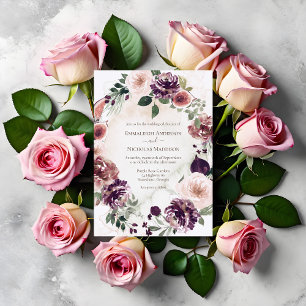 Autumn Elegance Floral Wedding Invitation