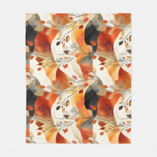 Autumn Elegance Seamless Pattern Fleece Blanket