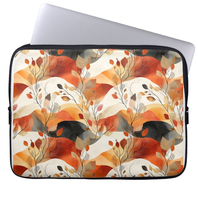 Autumn Elegance Seamless Pattern Laptop Sleeve (Front)