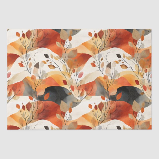 Autumn Elegance Seamless Pattern Tissue Paper (Front)