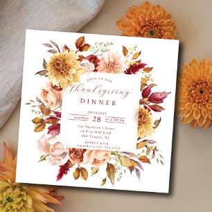 Autumn Elegance Thanksgiving Invitation