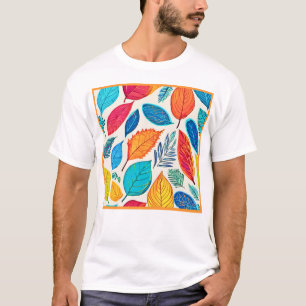 Autumn Elegance: Vivid Leaf Patterns T-Shirt