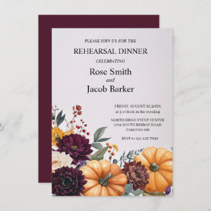 Autumn Elegance Wedding Rehearsal Dinner Invitation
