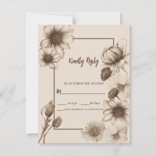 Autumn Elegance Wedding RSVP Card