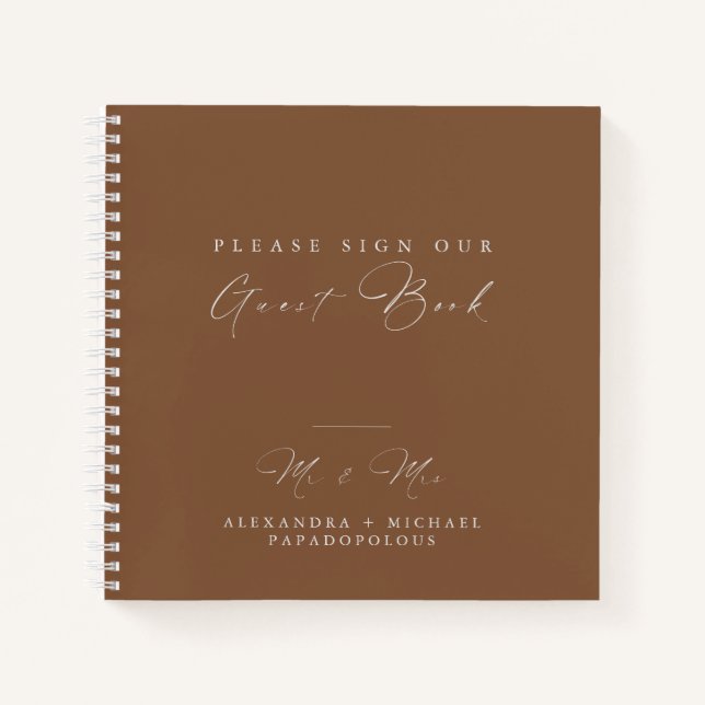 Autumn Elegant Minimal Wedding Guest Book (Front)