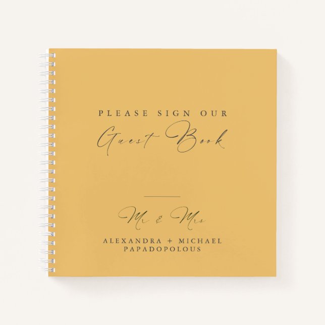 Autumn Elegant Minimal Wedding Guest Book (Front)