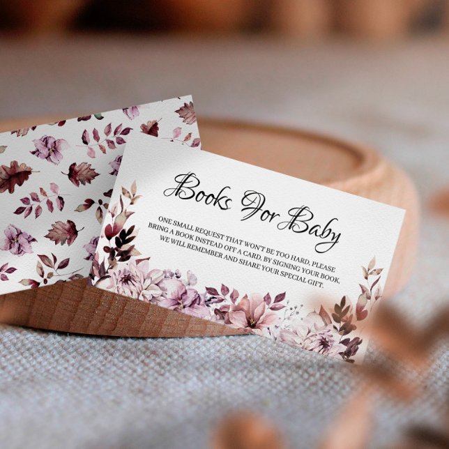 Autumn Elegant Purple Flowers Books For Baby Enclosure Card (Creator Uploaded)