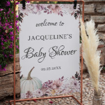 Autumn Elegant Purple Flowers Foliage Welcome Sign