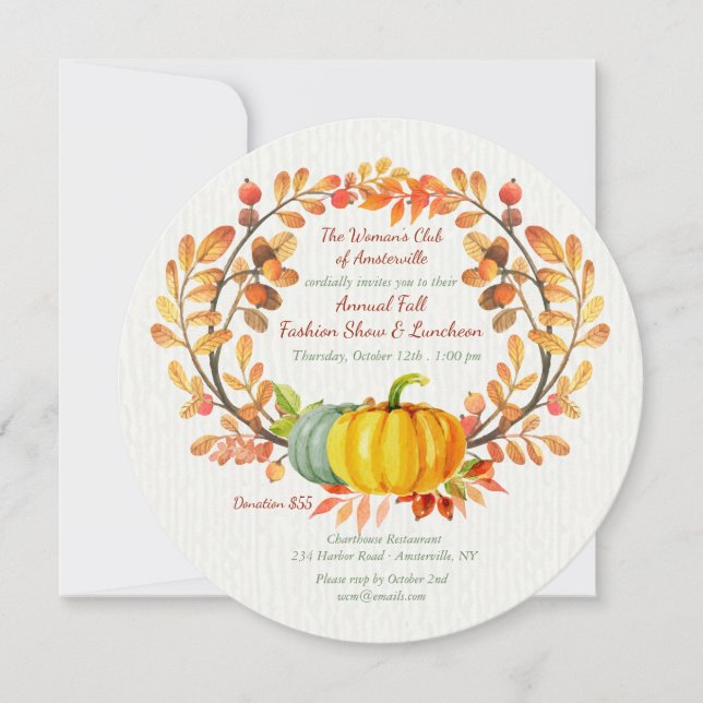 Autumn Elements Luncheon Invitation (Front)