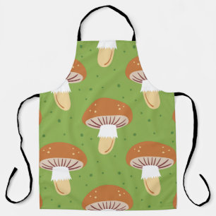 Autumn elements seamless pattern, texture. Mushroo Apron