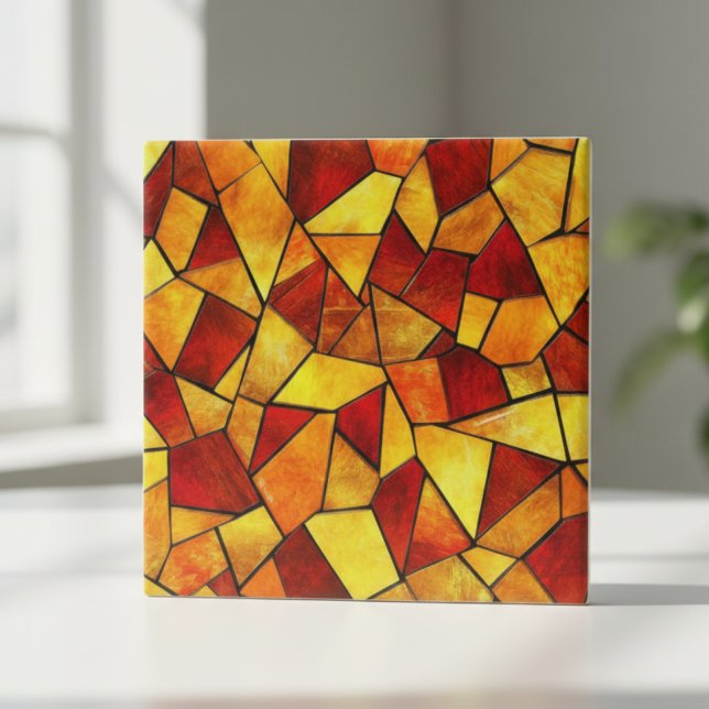 Autumn Ember Stained Glass Mosaic Ceramic Tile (Creator Uploaded)