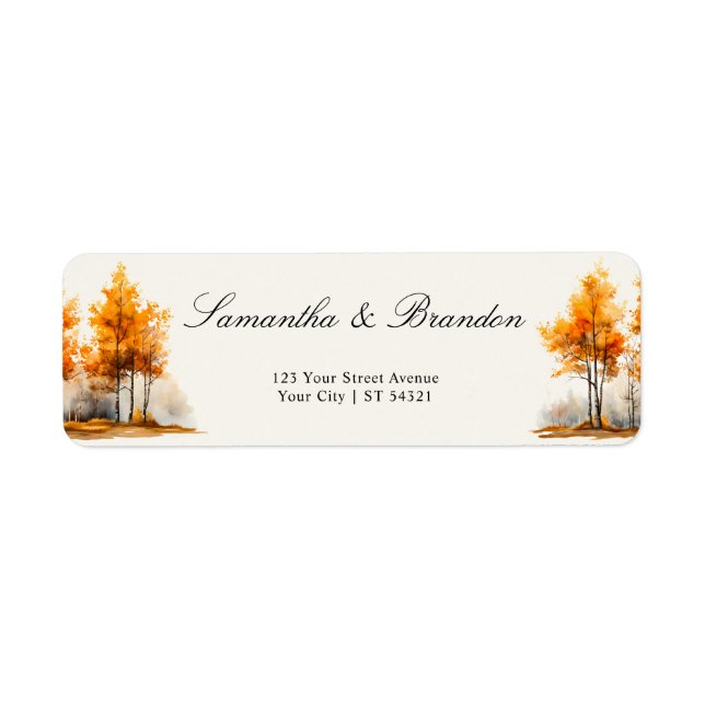 Autumn eorest Fall woodland Return Address Label (Front)