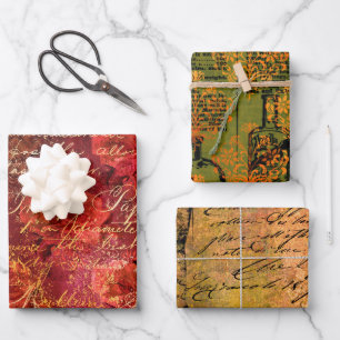 Autumn Ephemera Pattern Wrapping Paper Sheet