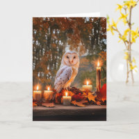 Autumn Equinox Barn Owl and Candles Fall Colours 
