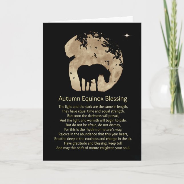 Autumn Equinox Blessings Card with Horse (Front)