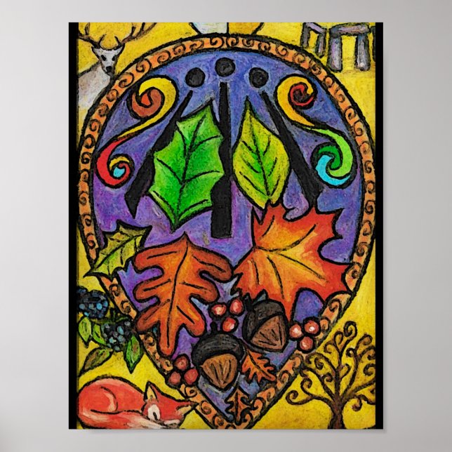 Autumn Equinox / Mabon / Alban Elfed / Awen art Poster (Front)
