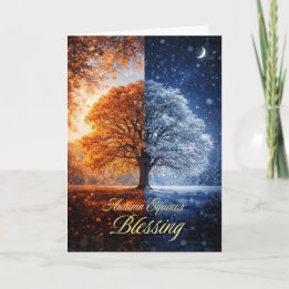 Autumn Equinox Mabon with Day and Night Seasons  Card